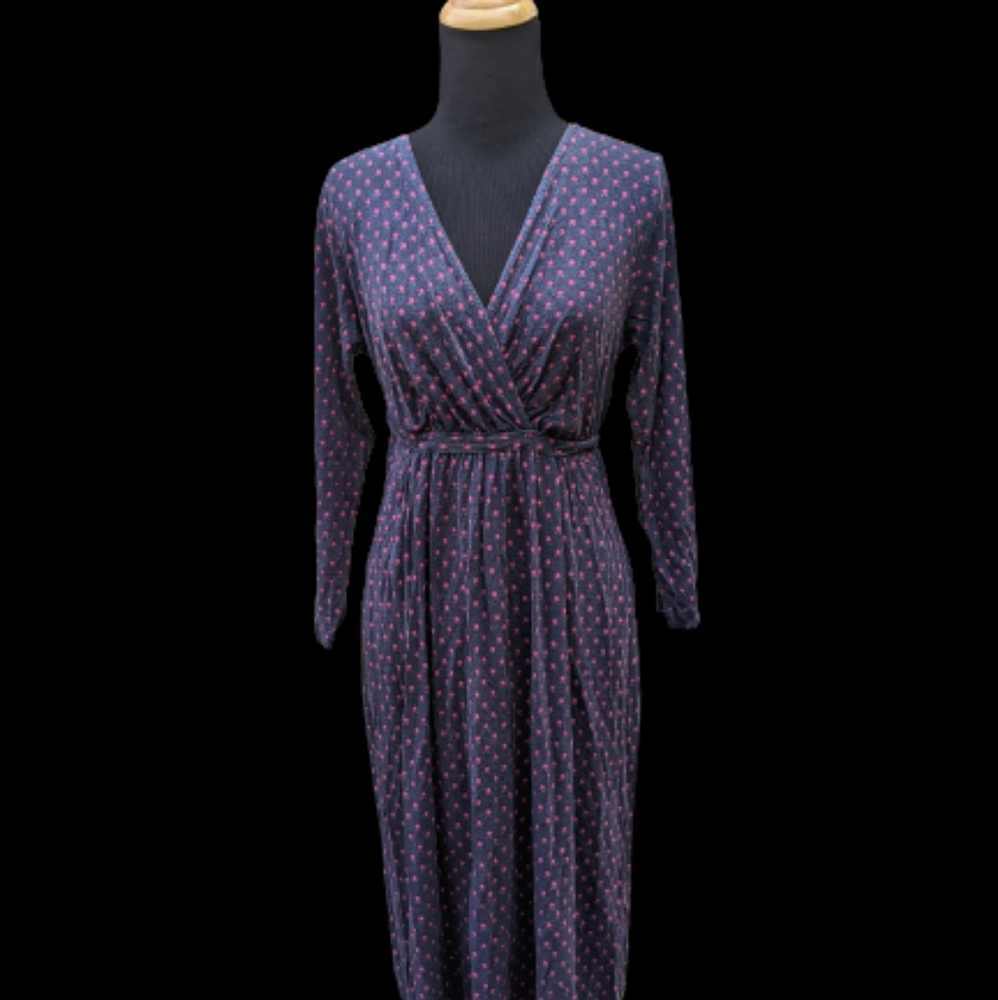 Maternity Dress JoJo Maman Bebe Wrap Dress Sz L long sleeved nursing dress